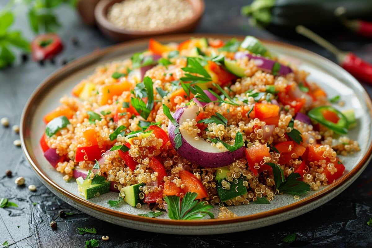 Comment réaliser une recette facile de quinoa végétalien épicé ?