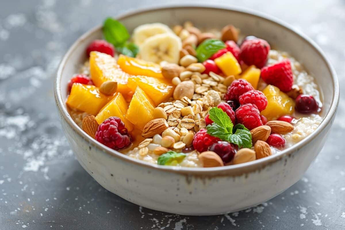Cuisine équilibrée facile : porridge aux fruits et noix pour bien commencer la journée