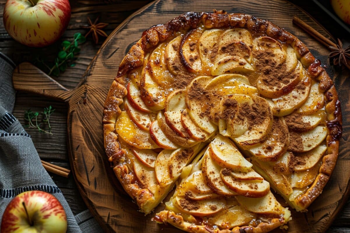 Recette facile de flammekueche sucrée : tarte flambée aux pommes