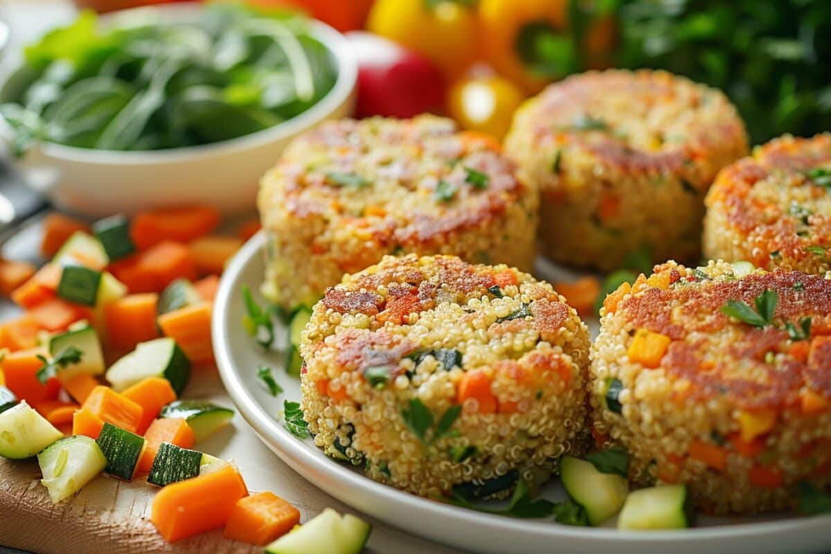 Recette facile pour une cuisine équilibrée : galettes de quinoa et légumes