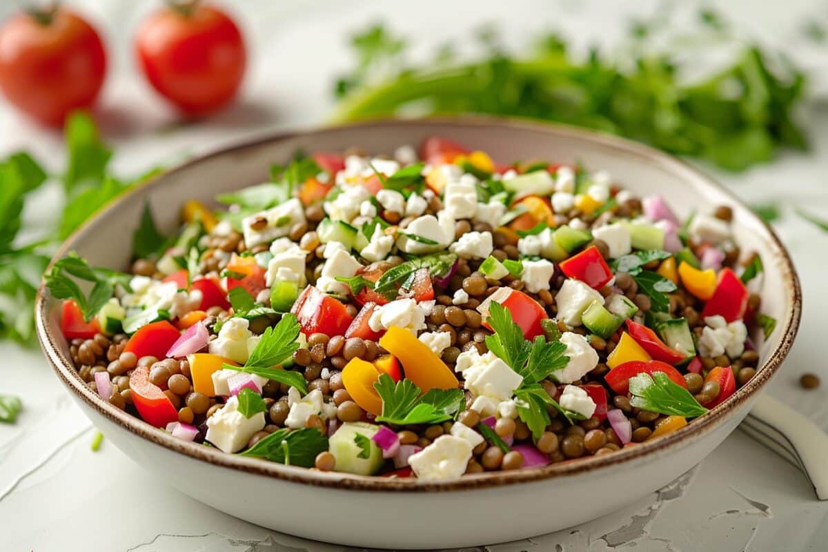 Recette facile pour une cuisine équilibrée : salade de lentilles à la méditerranéenne