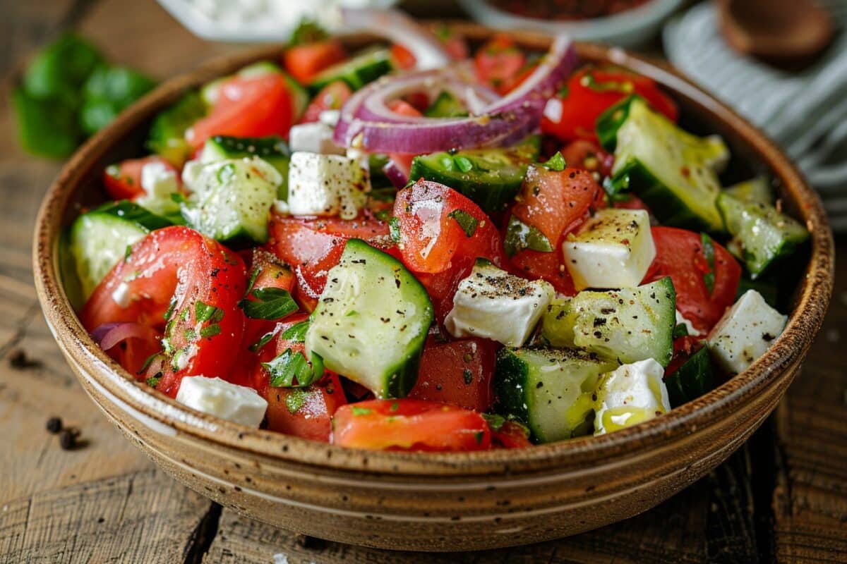 Savourez cette recette facile de salade grecque pour une cuisine équilibrée